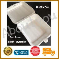 10 pcs Sterofom Kotak makan Busa BESAR styrofoam Tempat Nasi FOAM Box Gabus POLOS