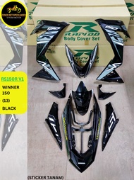 (STICKER TANAM/AIRBRUSH) RAPIDO COVER SET RS150R V1 WINNER 150 (13) BLACK