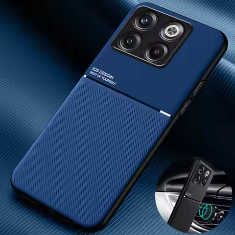 For OnePlus 10T 5G Case Car Magnetic Holder Armor Back Cover for One Plus 10 T Oneplus10T Soft Leath