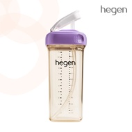 Hegen หัดดื่มสำหรับเด็ก ขวดหัดดื่มแบบหลอดดูด สีม่วง Straw cup PPSU - Purple 330ml/11oz สำหรับ 9 เดือ