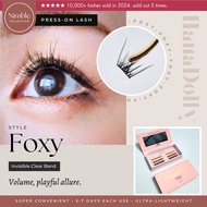 FOXY • Press-On Lashes • Pre-Bonded Lightweight Lash Clusters, Stick On Lashes | HanaDolly NIMBLE