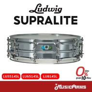 Ludwig Supralite Snare Drum สแนร์กลองชุด 5.5 x 14 / 6.5 x 14 / 8 x 14 Music Arms 5.5 x 14 One