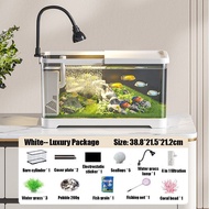 360° HD Aquarium Fish Tank Desktop Fish Aquarium Filter Household Landscape Design Lazy Fish Tank Se