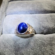 Cincin Batu Permata Biru Natural Batu Asli