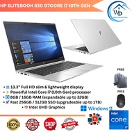 HP ELITEBOOK 830 G7CORE i7 10TH GEN (ONE YEAR WARRANTY FOR LAPTOP )