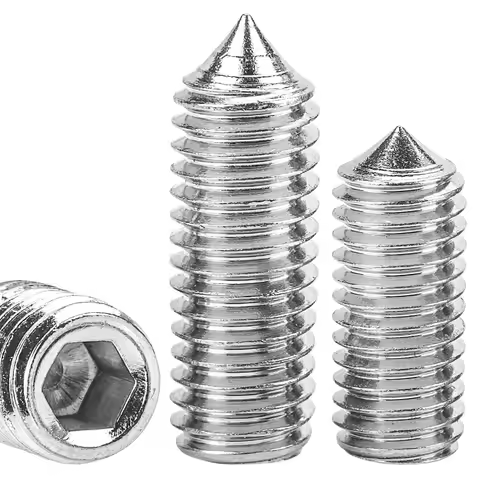 1~10pcs 304 Stainless Steel  DIN914 Hex Hexagon Socket Allen Tapered End Cone Point Set Screw Grub B