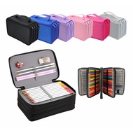 【4-Layer/Color-Filling/Portable】Pure Color Square Pencil Case 72 Holes Storage Art Coloring Cosmetic