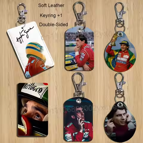 car cool Ayrton Senna Holder For Bank Business Work Card Holder Student Card Case Bus Card Keychain