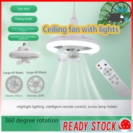 🇸🇬 2 in 1Ceiling Fan With Light E27 Mini Ceiling Light With Fan LED Light - 360° Rotation Kitchen Exhaust Toilet Fan