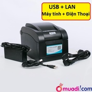 Máy in tem in mã vạch in mã vận đơn ghtk Xprinter 350BM - Kết nối USB + LAN