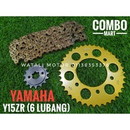 SPOCKET 415 STANDARD SIZE Y15 (6 LUBANG) YAMAHA Y15 Y15ZR YSUKU V1 V2 COMBO SET WITH CHAIN