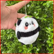 Cute Sprout Panda Plushie Keychain Fluffy Panda Stuffed Toy Bag Charm