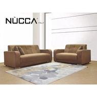 Nucca N2126 Grand 2+3 Sofa Set[Free 3 Sofa Pillow][Can Choose Casa Leather or Water Resistance Fabric][West Malaysia]