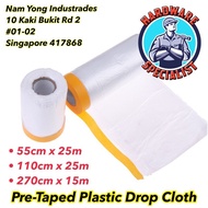 Pre-Tape Masking Film / Painter Tape Plastic Sheet / Furniture Protection / Spray Protection / HIP