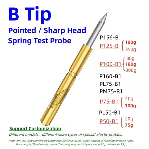 20/100PCS Spring Test Pin P156-B P125-B P100-B P160-B PL75-B PM75-B P75-B PL50-B P50-B P100-B1 P75-B