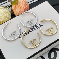全新正品🌸CHANEL香奈儿双C大圆环耳环 外圈满钻 金色/银色 实拍现货
