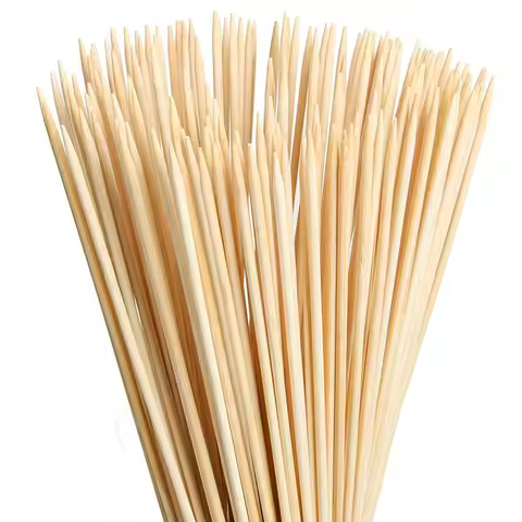 50/200/500Pcs Bamboo Skewers, 12-Inch Wooden Sticks for BBQs, Appetizers, Corn Dog, Fruit, Cocktail 