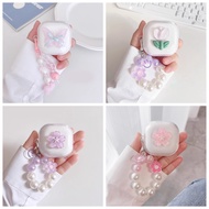 Lace/Flower clear Earphone case For Baseus E19 E20 E18/E18b E17 E16 E12/E12X Case soft Silicone Cove