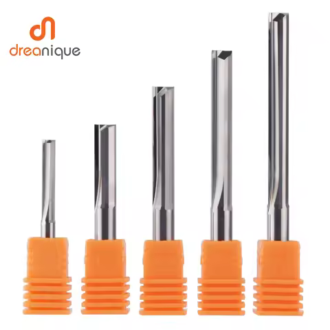 Dreanique 3.175mm 4mm 6mm 8mm Shank 2 Flute Carbide End Mill CNC Router Bit Engraving Bit Straight S