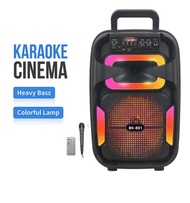 BK-801 Portable Card Wireless Speaker 8 Inch Wireless BT Subwoofer Speaker With Microphone