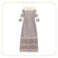 Kloset Embroidered Long Dress (AW18-D018)   เดรสยาวผ้าปัก แขนยาว