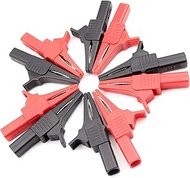 5sets AC262 Testing Probe Insulated Alligator Crocodile Clip Clamps 4mm Banana Plug Socket 5pcs Red 