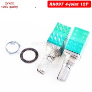2PCS RK097 4-joint 12 Pin Potentiometer Audio Power Amplifier potentiometer Sealed B10K B103 B20K B2