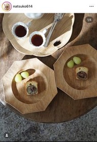 日本木工作家手作cogu小具八角木碟托盤handmade wooden plate中size一隻