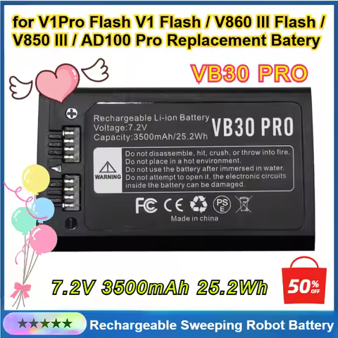 7.2V 3500mAh VB30 Pro Rechargeable Lithium Battery for V1Pro Flash V1 Flash/V860 III Flash/V850 III/