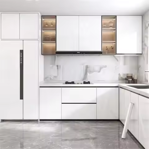 5M Glossy White Stickers Vinyl Self Adhesive Waterproof Oil Proof Sticker Kitchen Counter Panels Fur