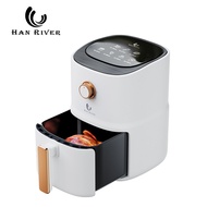 Han River หม้อทอดไร้น้ำมัน 8 ลิตร  Air fryer 1400W ปรับอุณหภูมิและเวลาได้  วัสดุสแตนเลสคุณภาพสูง สัม