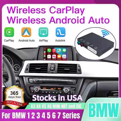 ANYFAR Wireless CarPlay Android Auto For BMW NBT CIC System 1 2 3 4 5 7 Series X1 X3 X4 X5 Mini F20 