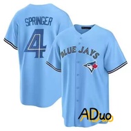 Regatta Toronto Blue Jays T-shirt #   4 George Springer Blue Baseball Jersey