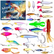 fishing hook fishing accessories full set fishing lure 24 Pieces Christmas Lure Lure Mystery Box Set