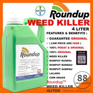 【 100% ORI 】4L ROUNDUP ORIGINAL weed killer Glyphosate 41% ( racun rumput racun lalang ecomax roundu