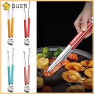 SUER Food Tongs, Stainless Steel Korean Toast Bread Clamp, Household Utensil Tong Buffet Clips BBQ Meat Bun Cooking Tongs Kitchen Tools