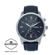 Fossil Men's Townsman Chronograph Black Leather Watch FS5548
