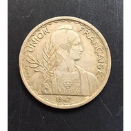 Đồng Xu Cổ Đông Dương 1 Piastres Năm 1947 - Đồng Xu Thật Shop Chụp