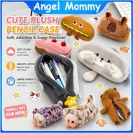 Plush Pencil Case Cute Animal Pencil Box With Zipper Stationery Storage Bag Large Capacity Makeup Ba
