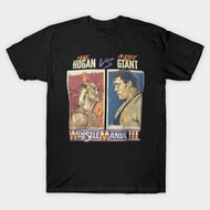 Vintage Hulk Hogan vs Andre The Giant T-Shirt Authentic Cotton 1 S-5XL Black Wrinkle Resistant