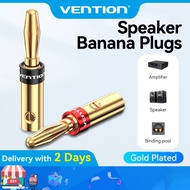 Vention Speaker Banana Plugs 2Pcs, Gold-Plated Copper Connectors for High-Quality Audio Speaker and 