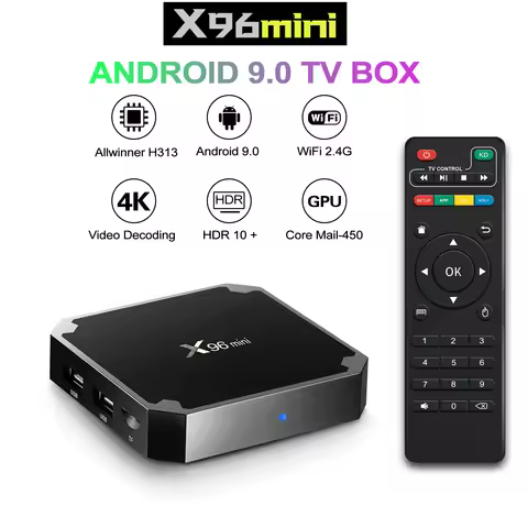 X96 Mini Smart TV BOX Android 9.0 1GB 8GB Allwinner H313 Quad Core Support 4K 3D 30tps WiFi 2.4GHz H