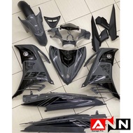 COVERSET BODYSET YAMAHA LC135 V4 - V7 DR NANO GREY 011 STRIPE SIAP TANAM FREE EMBLEM DADA