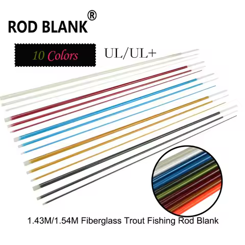 Rod Blank 2Pcs/Lot 1.43M 1.54M Hollow Fiberglass Trout Rod Blank Power UL Fishing Rod Building Rod D