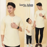 KURTA MODEN SLIM FIT SEDONDON AYAH ANAK TELUK BELANGA SOFT YELLOW/KUNING CAIR