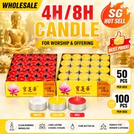 8 Hour Butter Candle 100pcs/Box Smokeless Buddhist Prayer Candle Deepavali Offering Candle 长明灯 酥油灯