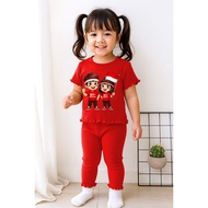 MERAH Red August 17th Girls' Outfit Ages 0-5 Years