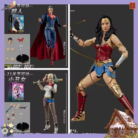 FondJoy Original Authentic Collector's DC Comics Series: Batman, Superman,Cyborg,Harley Quinn,Wonder
