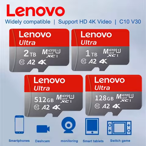 Lenovo SD Memory Card 2TB 1TB 512GB 256GB 128GB Micro Tarjeta SD Clase 10 Ultra Rapida Waterproof SD