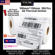 A6 Thermal Sticker Roll Thermal Label Sticker FOLD 100mm*150mm 350.500 Pcs热敏标签纸